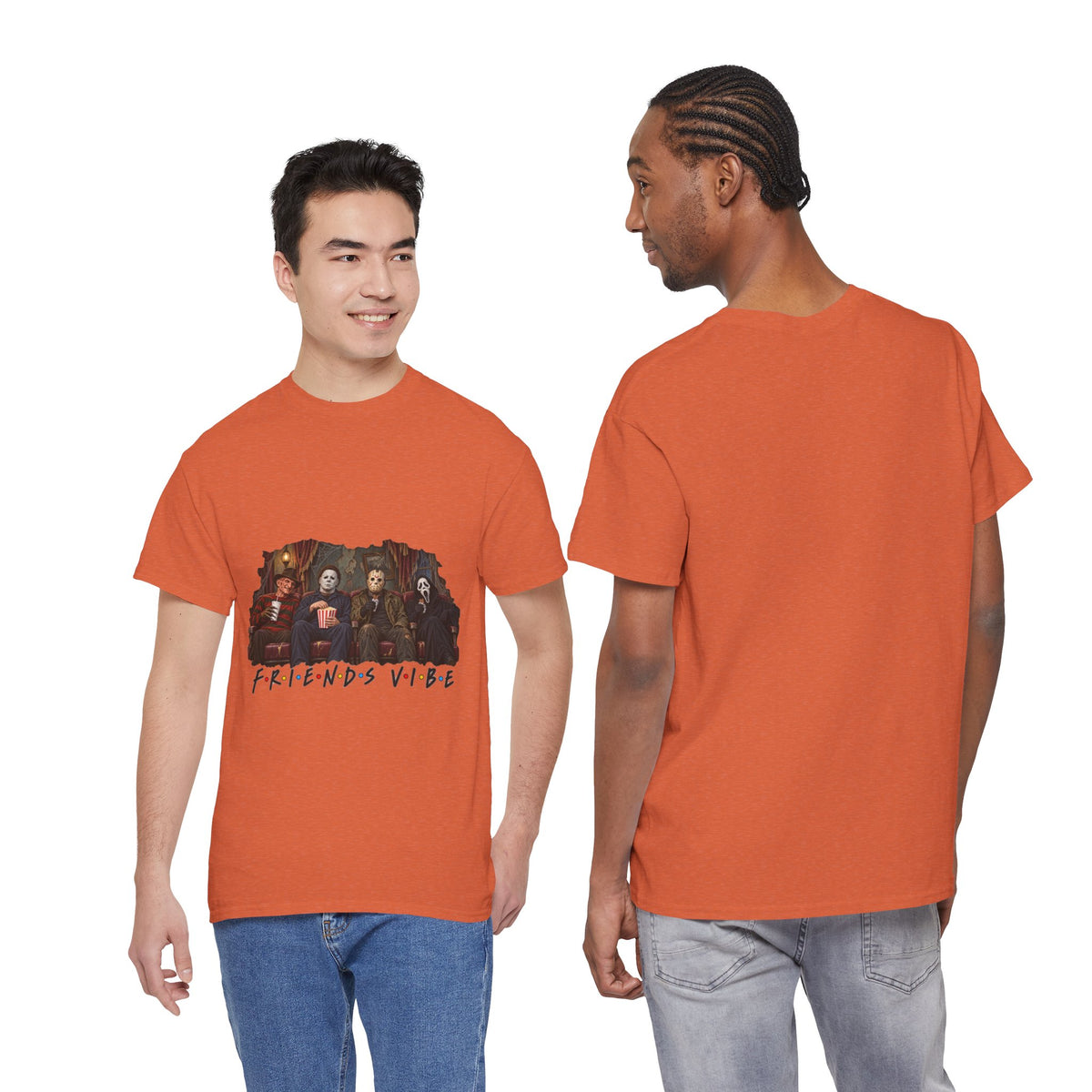 Horror Movie Icons Friends Vibe Tee | Vintage Slasher Characters Graphic Shirt | Unisex designs