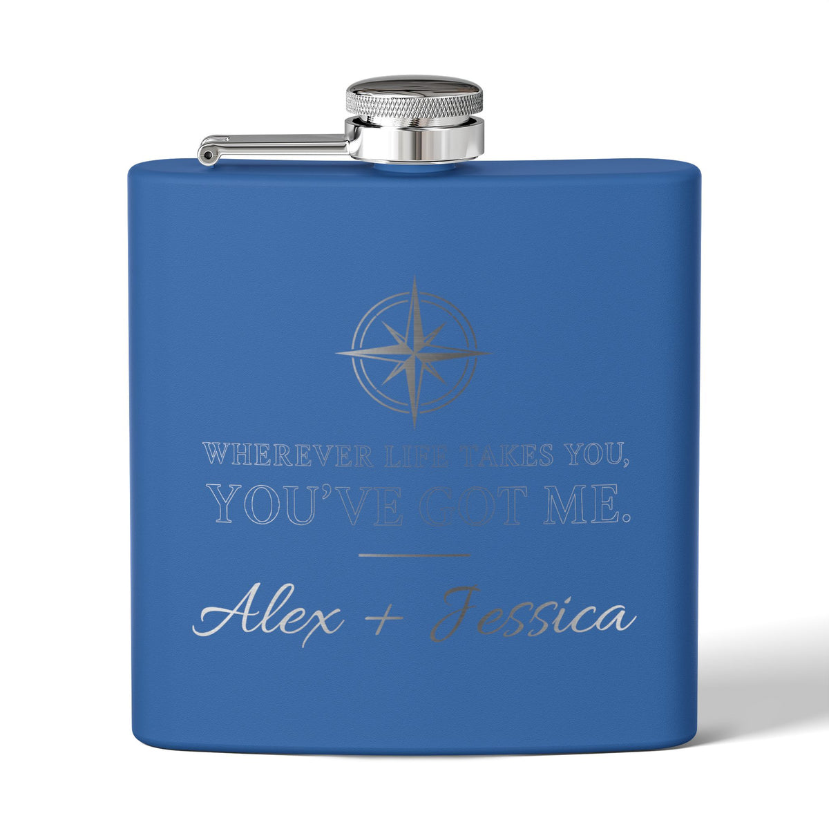 Personalized Compass Flask – “Wherever Life Takes You, You’ve Got Me”