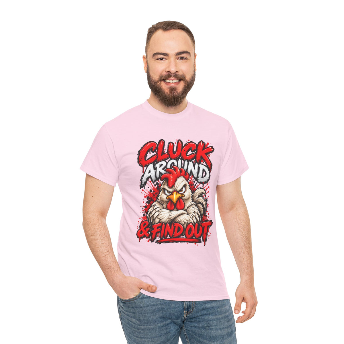 Cluck Around & Find Out Chicken Tee | Angry Rooster Graphic Shirt