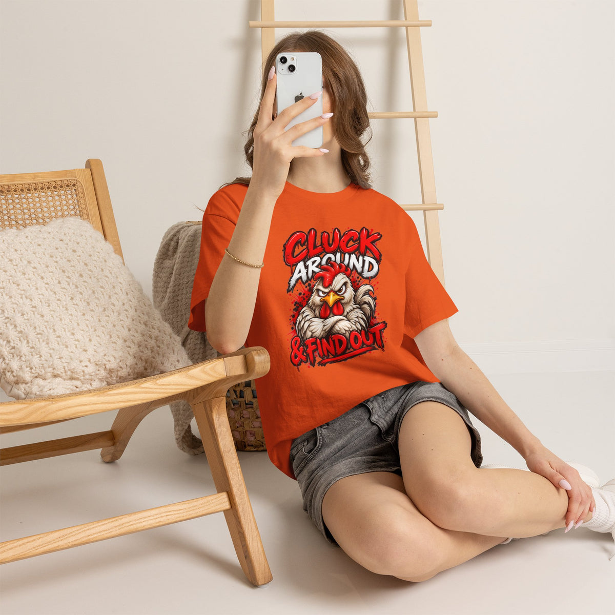 Cluck Around & Find Out Chicken Tee | Angry Rooster Graphic Shirt
