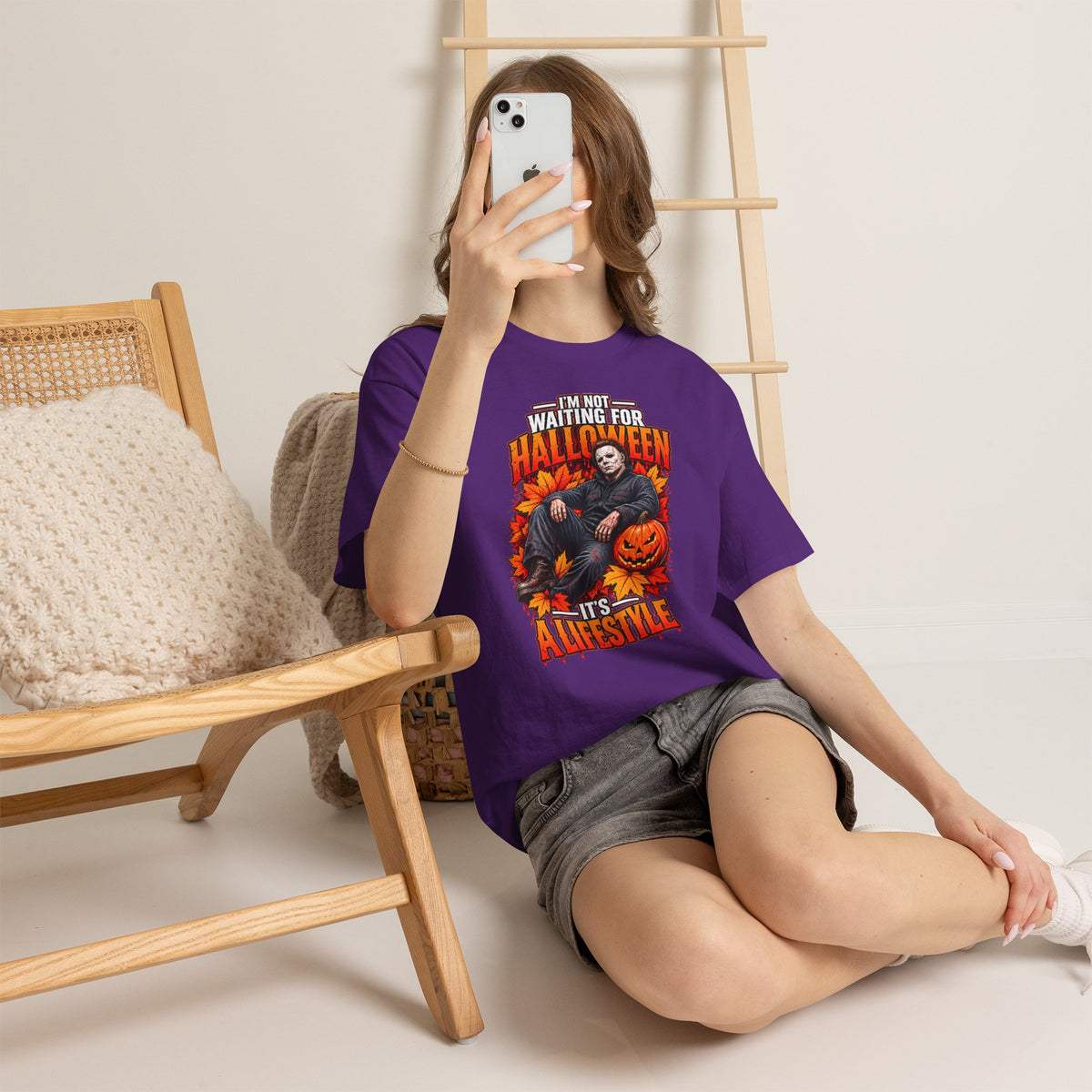 I'm Not Waiting for Halloween It's a Lifestyle tee | Michael Myers Halloween design