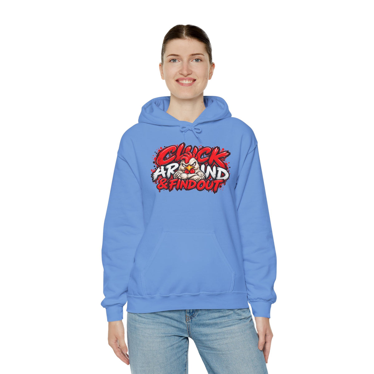 Cluck Around & Find Out Hoodie | Chicken Cartoon Graphic Sweatshirt