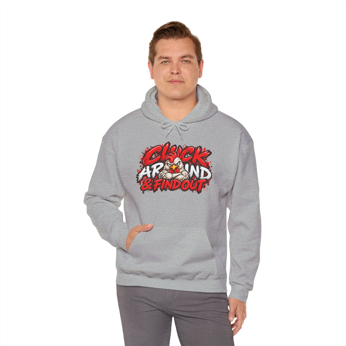 Cluck Around & Find Out Hoodie | Chicken Cartoon Graphic Sweatshirt