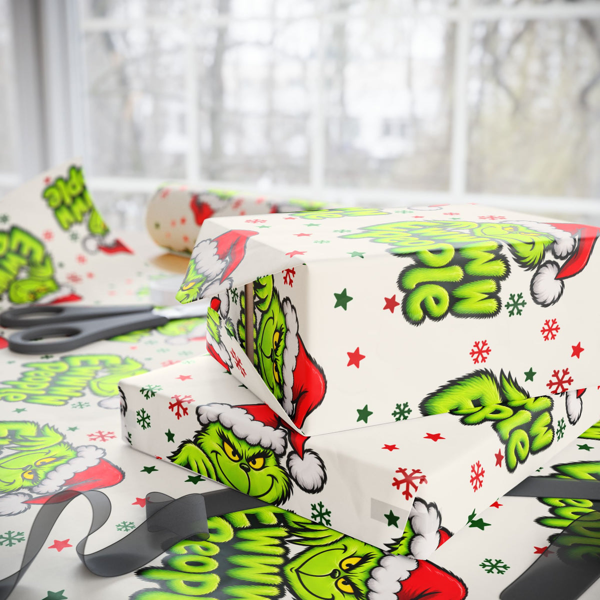Grinch-Inspired Christmas Wrapping Paper