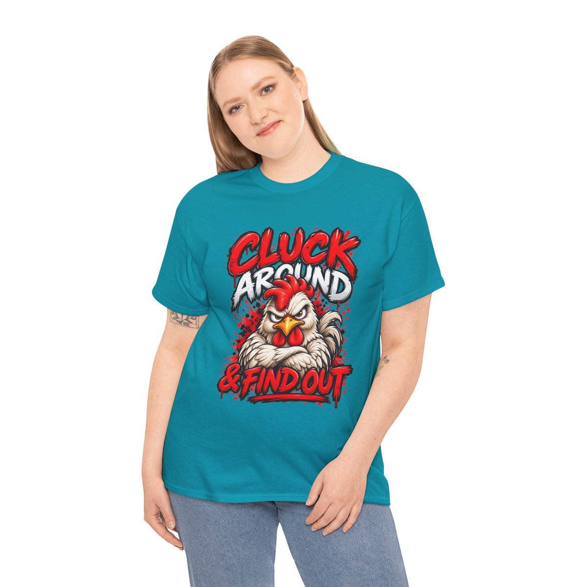 Cluck Around & Find Out Chicken Tee | Angry Rooster Graphic Shirt