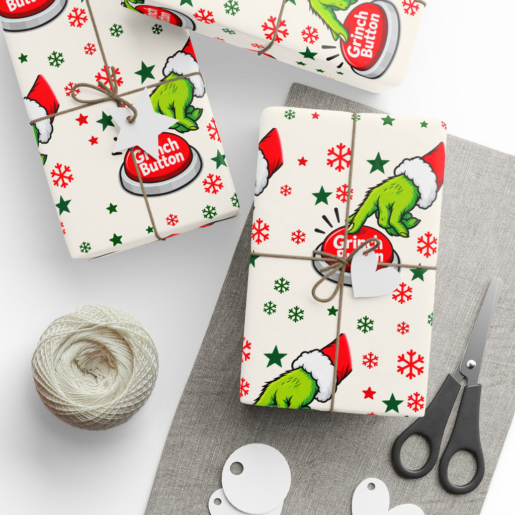 Grinch Button Christmas Wrapping Paper
