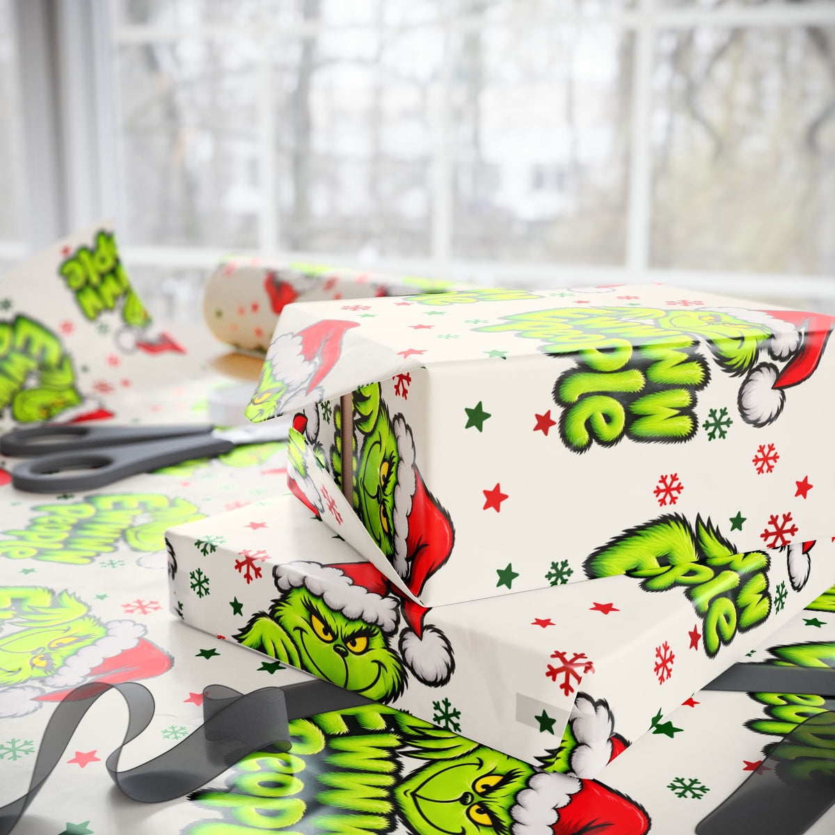 Grinch-Inspired Christmas Wrapping Paper
