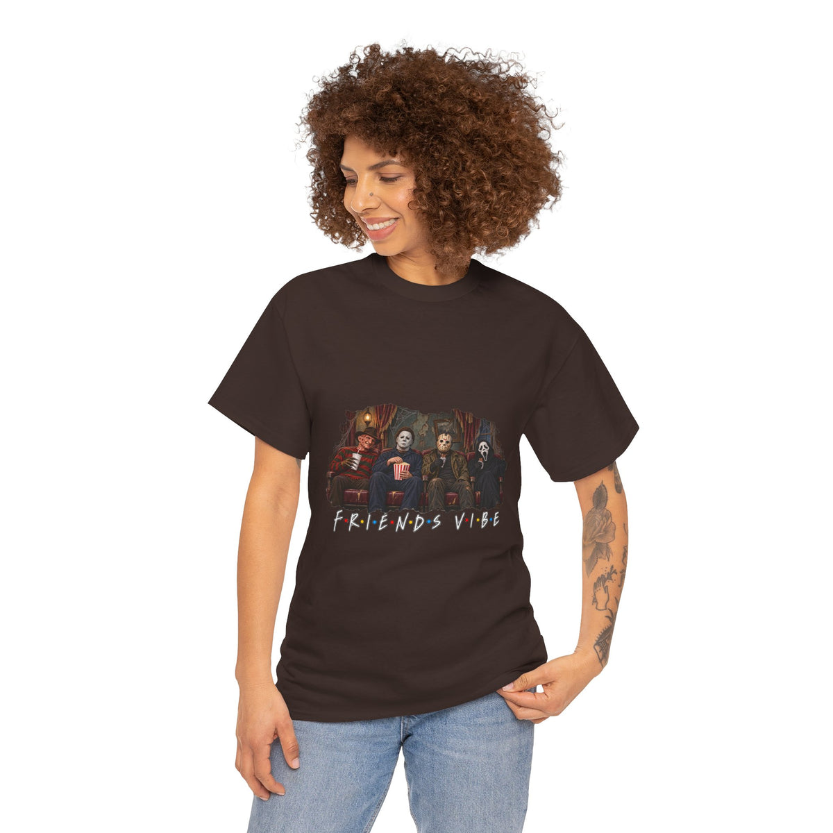 Horror Movie Icons Friends Vibe Tee | Vintage Slasher Characters Graphic Shirt | Unisex designs