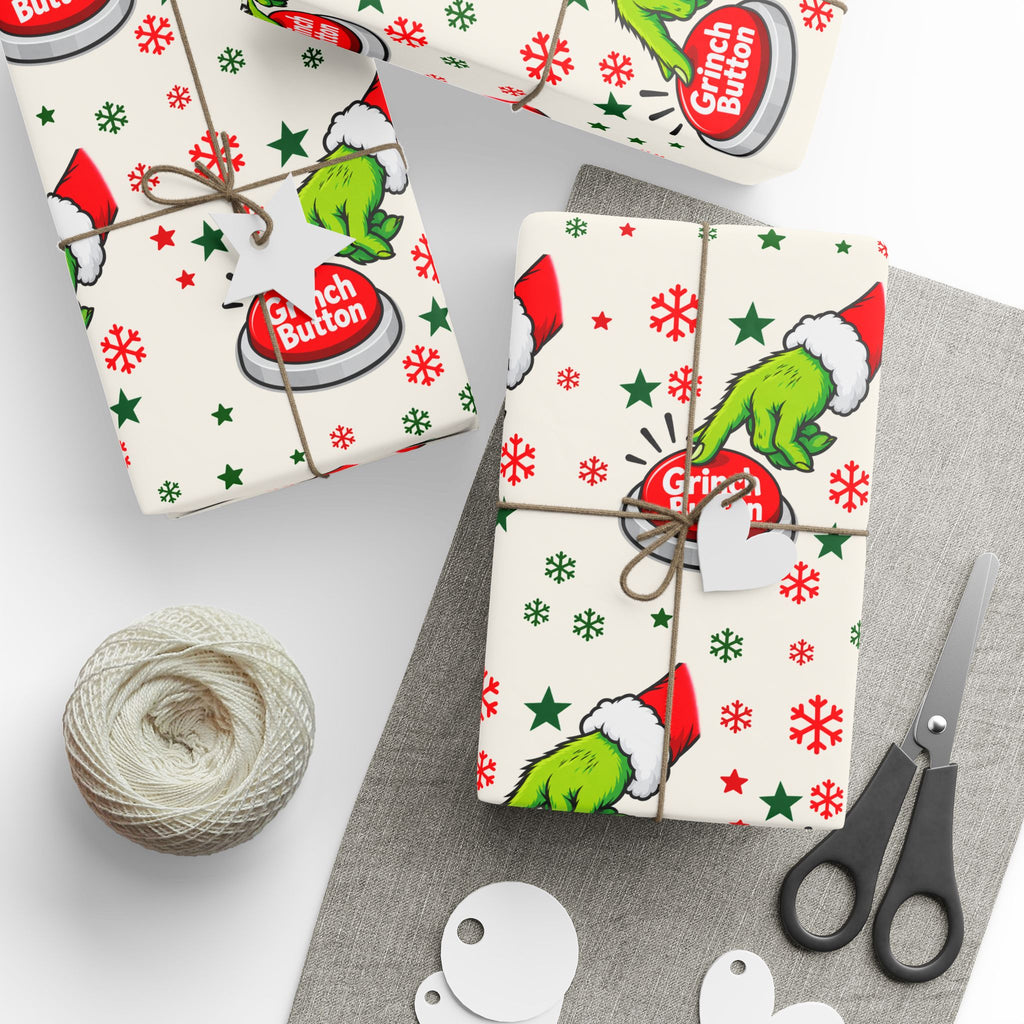 Grinch Button Christmas Wrapping Paper