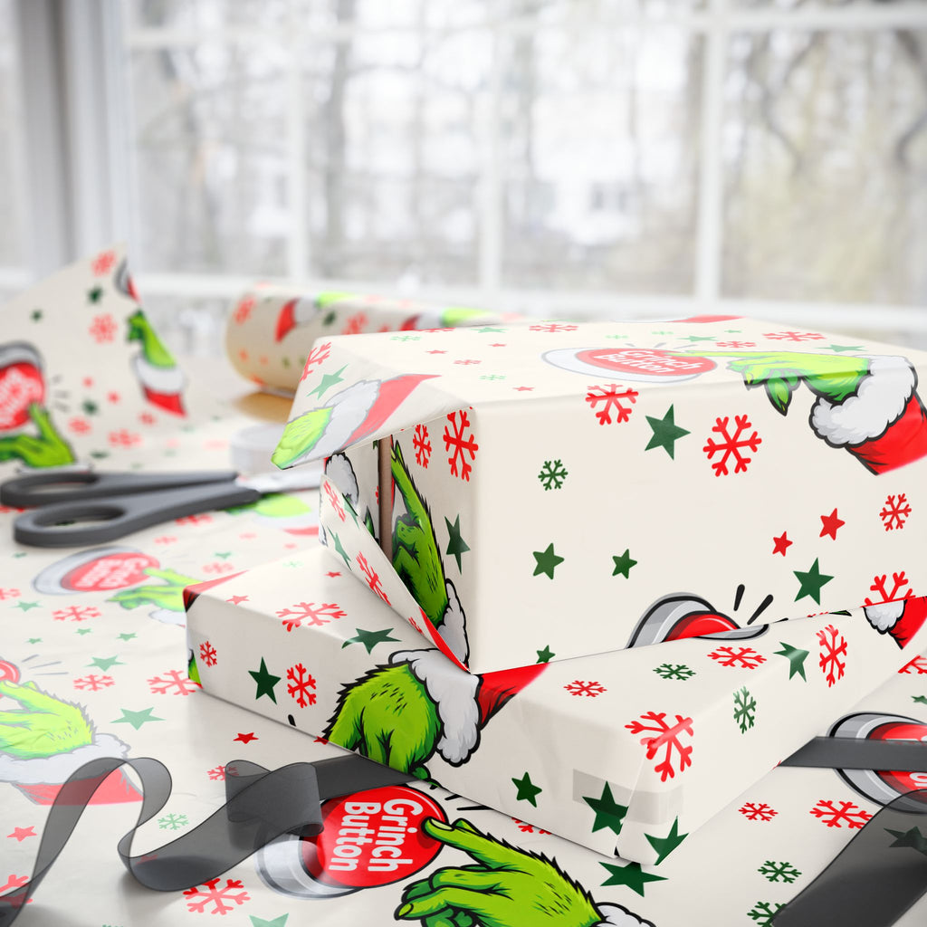 Grinch Button Christmas Wrapping Paper