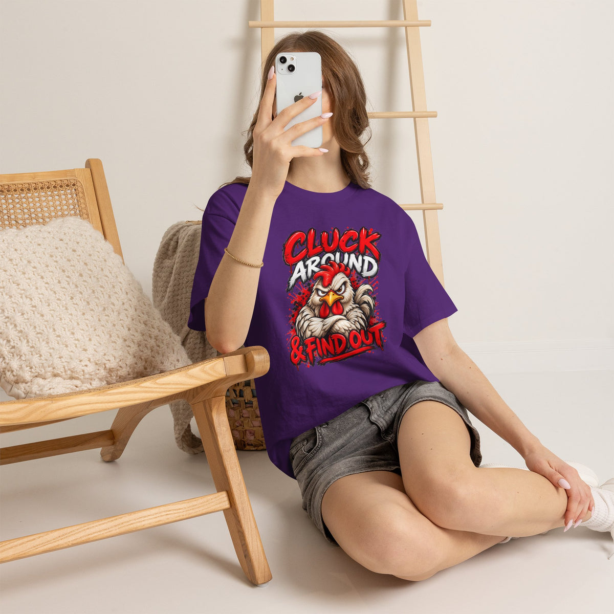 Cluck Around & Find Out Chicken Tee | Angry Rooster Graphic Shirt