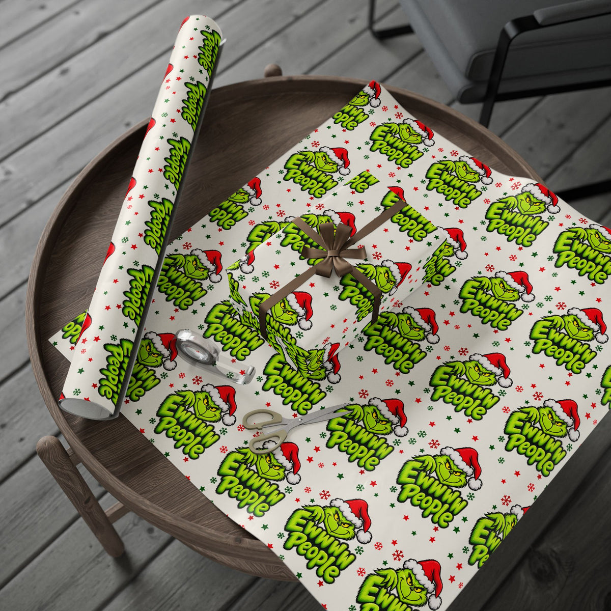 Grinch-Inspired Christmas Wrapping Paper