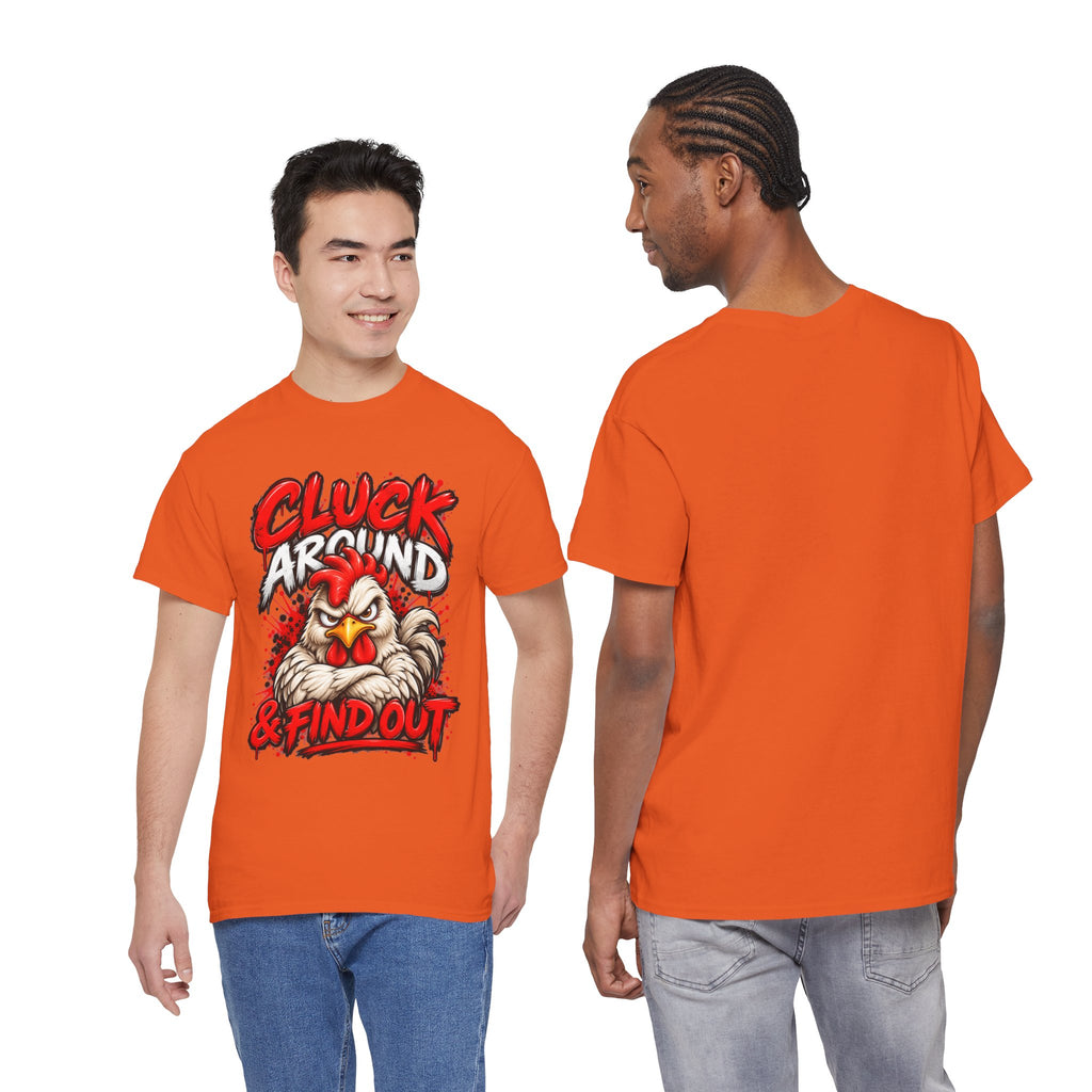 Cluck Around & Find Out Chicken Tee | Angry Rooster Graphic Shirt
