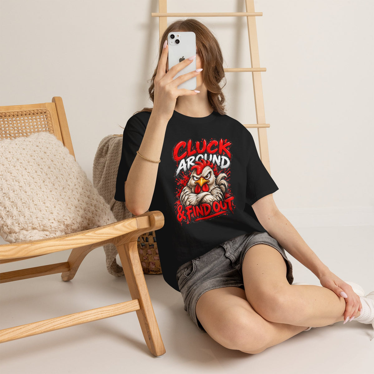 Cluck Around & Find Out Chicken Tee | Angry Rooster Graphic Shirt