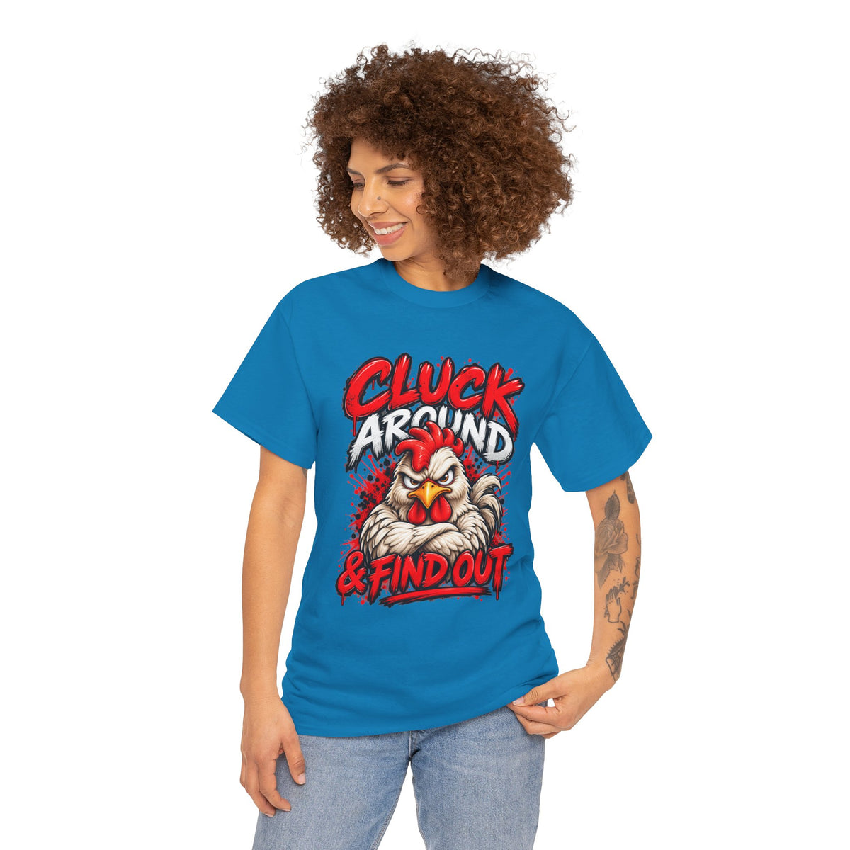Cluck Around & Find Out Chicken Tee | Angry Rooster Graphic Shirt