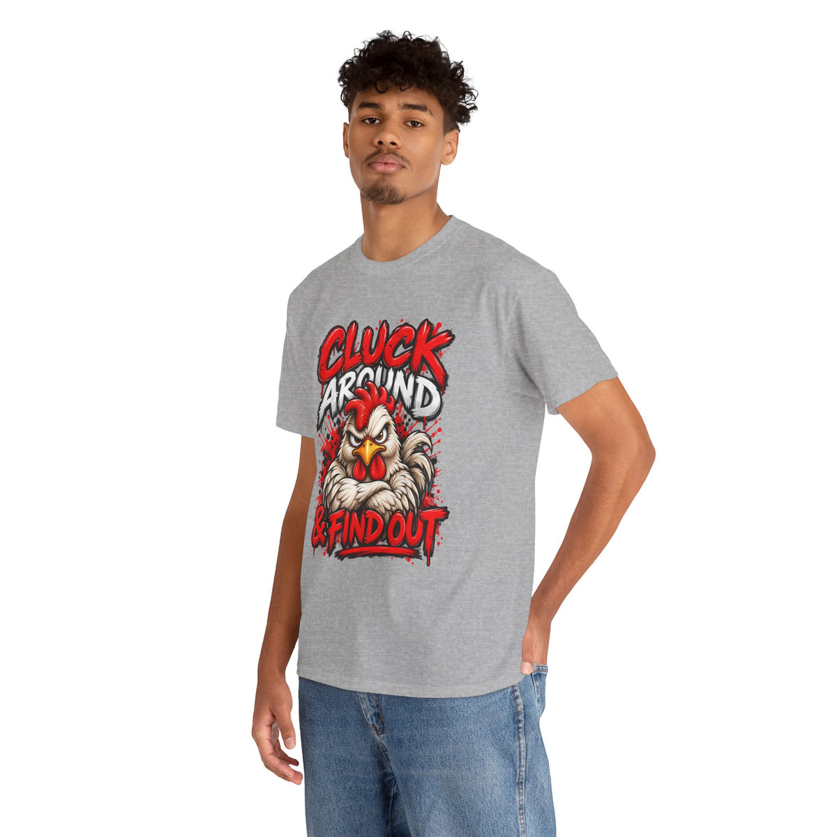 Cluck Around & Find Out Chicken Tee | Angry Rooster Graphic Shirt