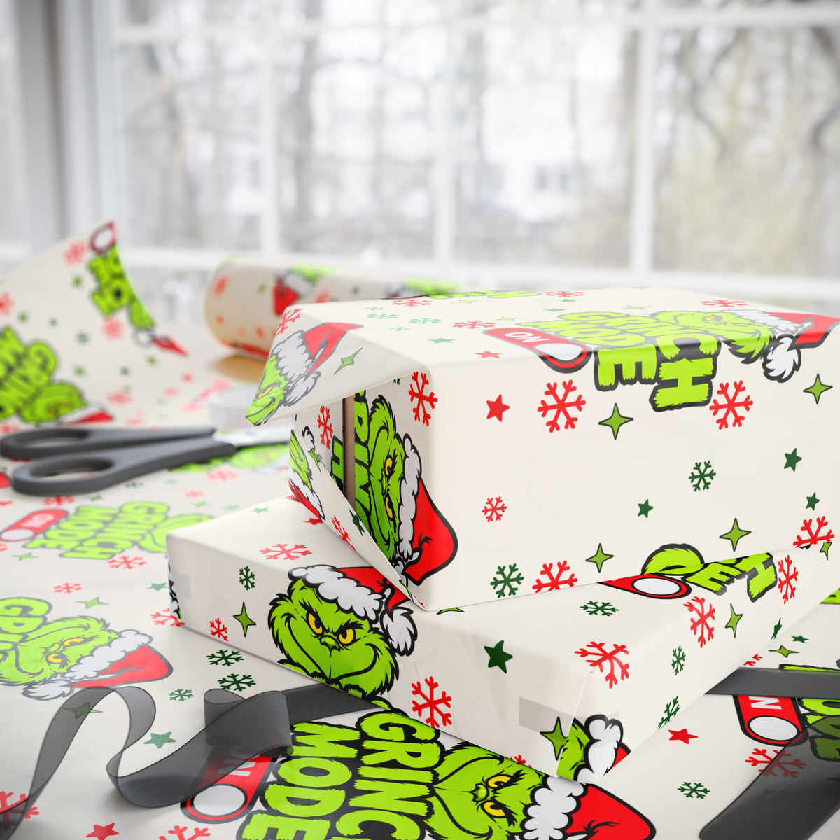 Grinch Christmas Wrapping Paper, Grinch Mode