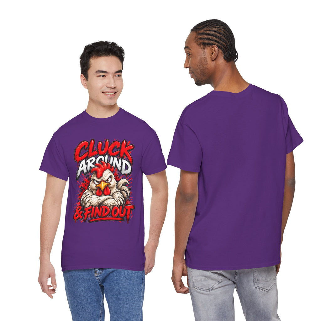 Cluck Around & Find Out Chicken Tee | Angry Rooster Graphic Shirt