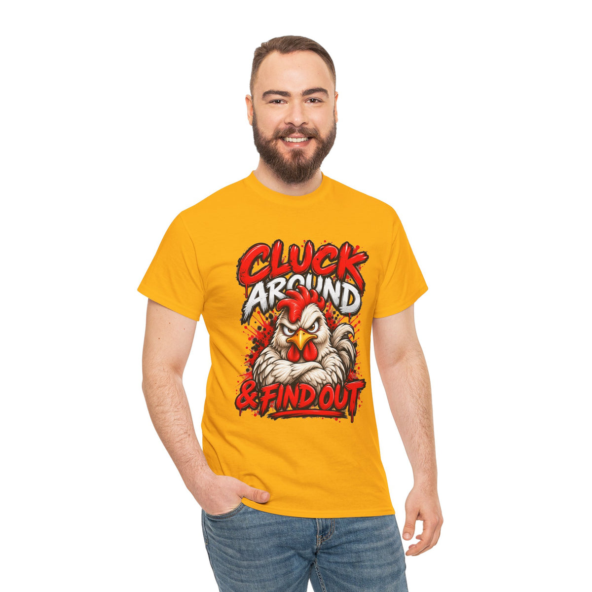 Cluck Around & Find Out Chicken Tee | Angry Rooster Graphic Shirt