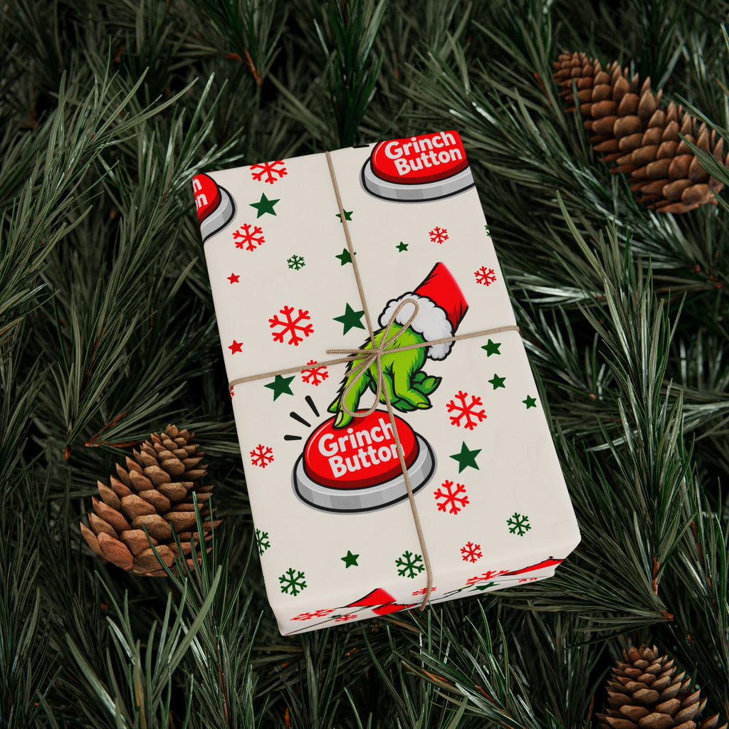 Grinch Button Christmas Wrapping Paper