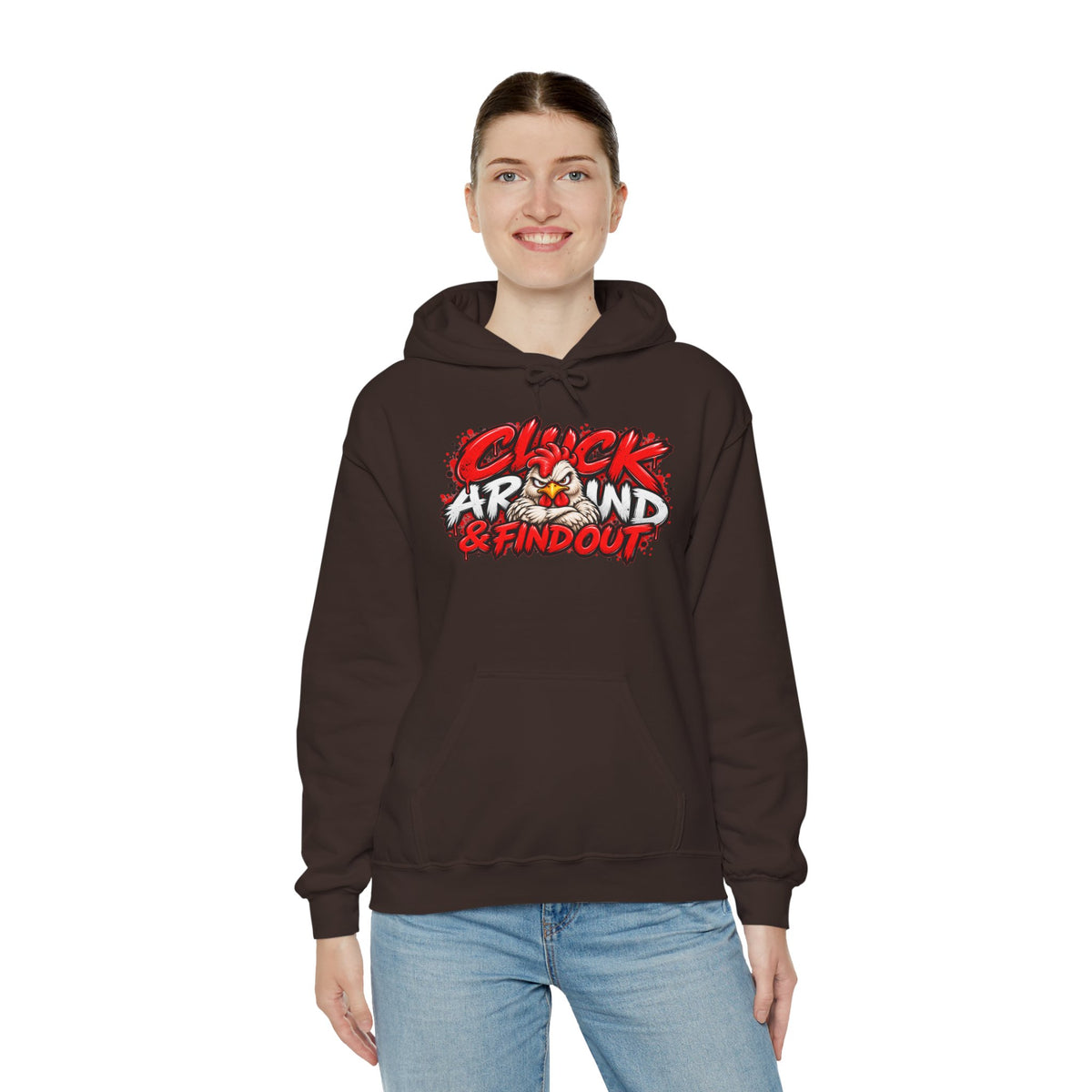 Cluck Around & Find Out Hoodie | Chicken Cartoon Graphic Sweatshirt