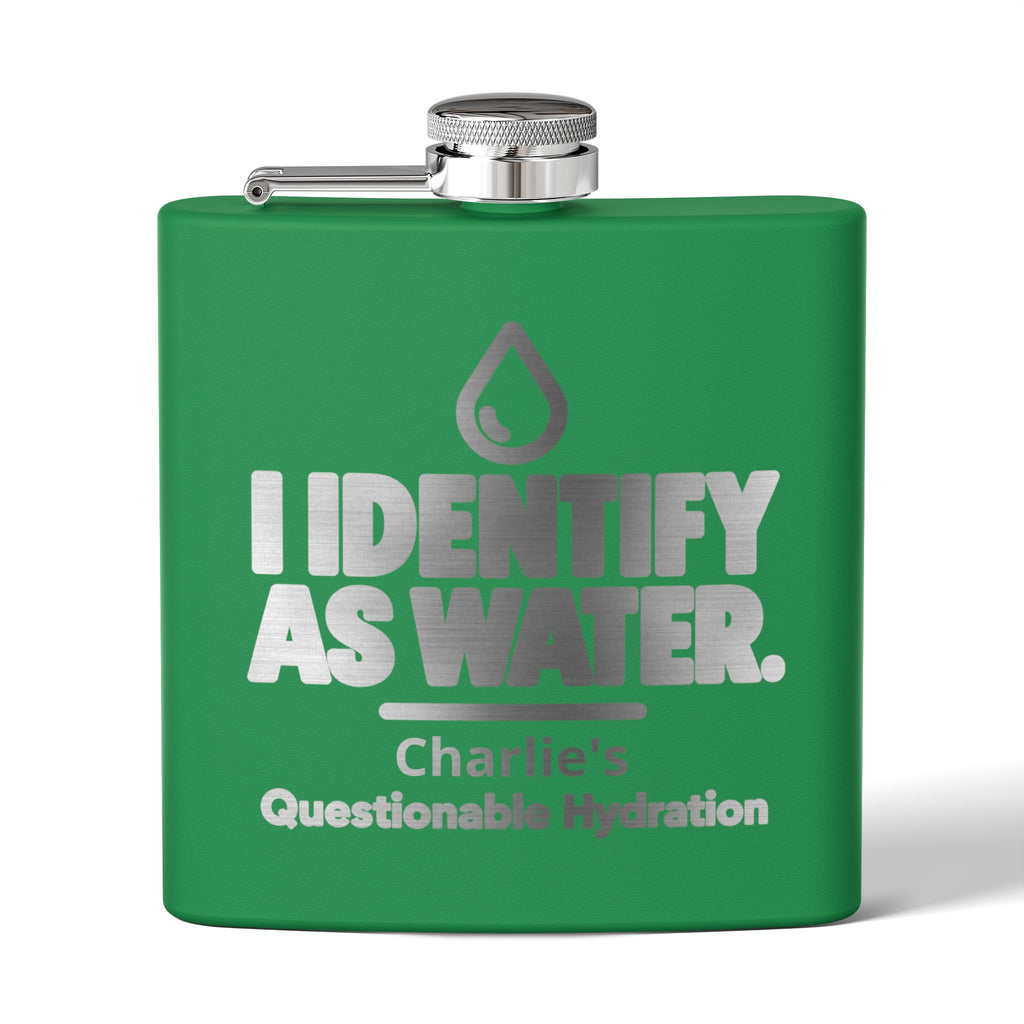 Identify as Water 6oz Stainless Steel Flask – Your Questionable Hydration