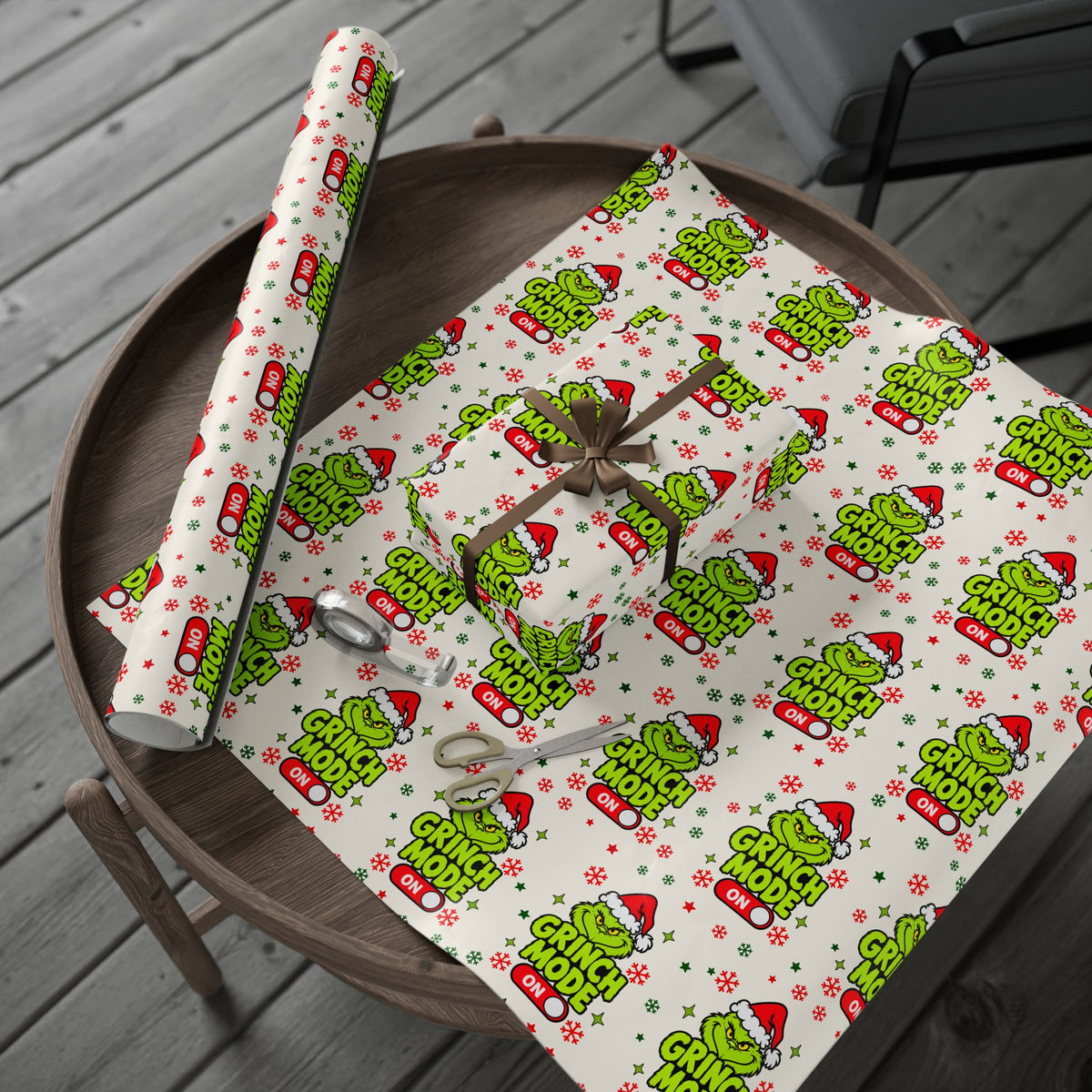 Grinch Christmas Wrapping Paper, Grinch Mode