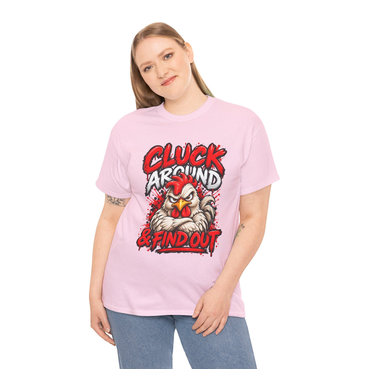 Cluck Around & Find Out Chicken Tee | Angry Rooster Graphic Shirt