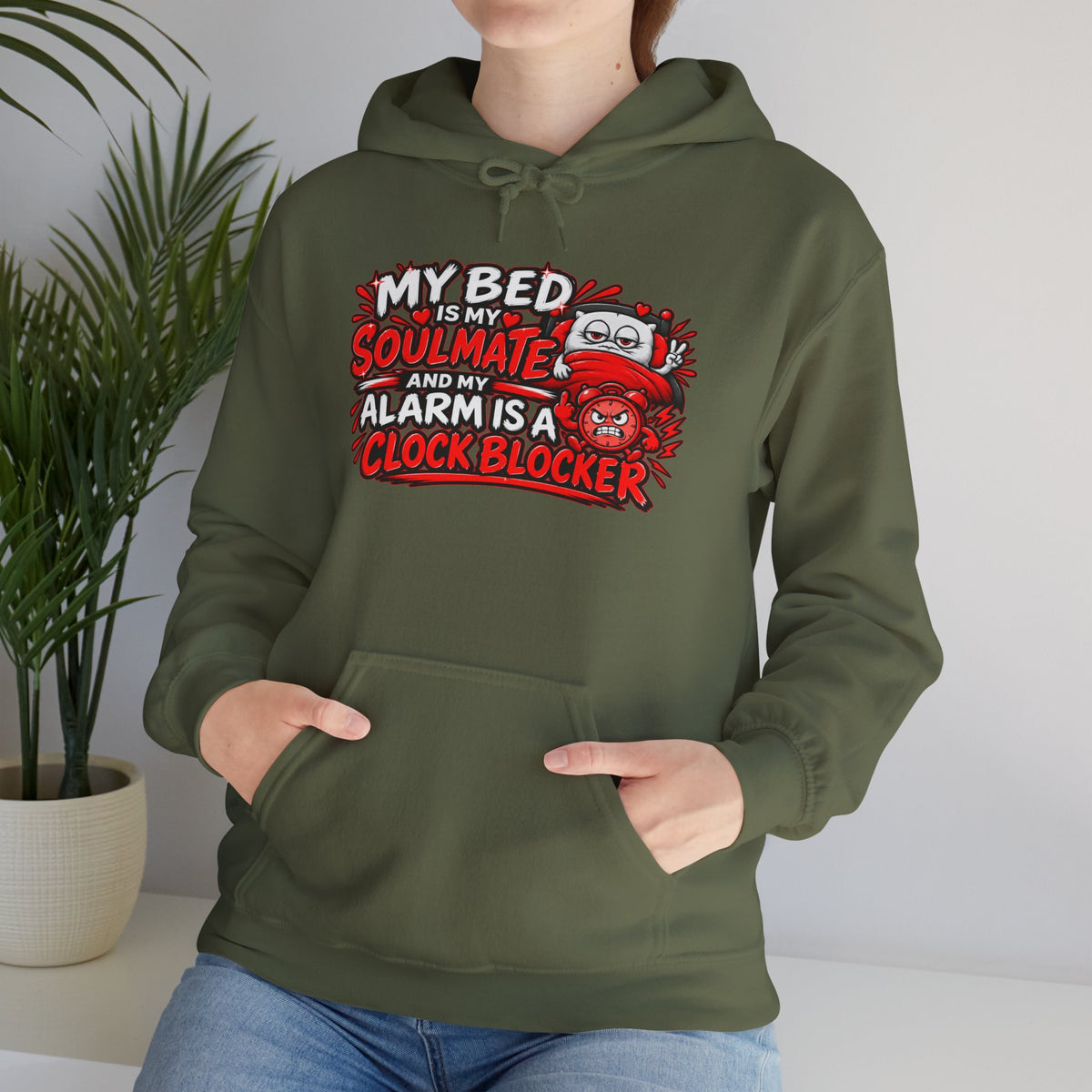 My Bed Is My Soulmate Alarm Is A Clock-Blocker Hoodie | Funny Hoodie