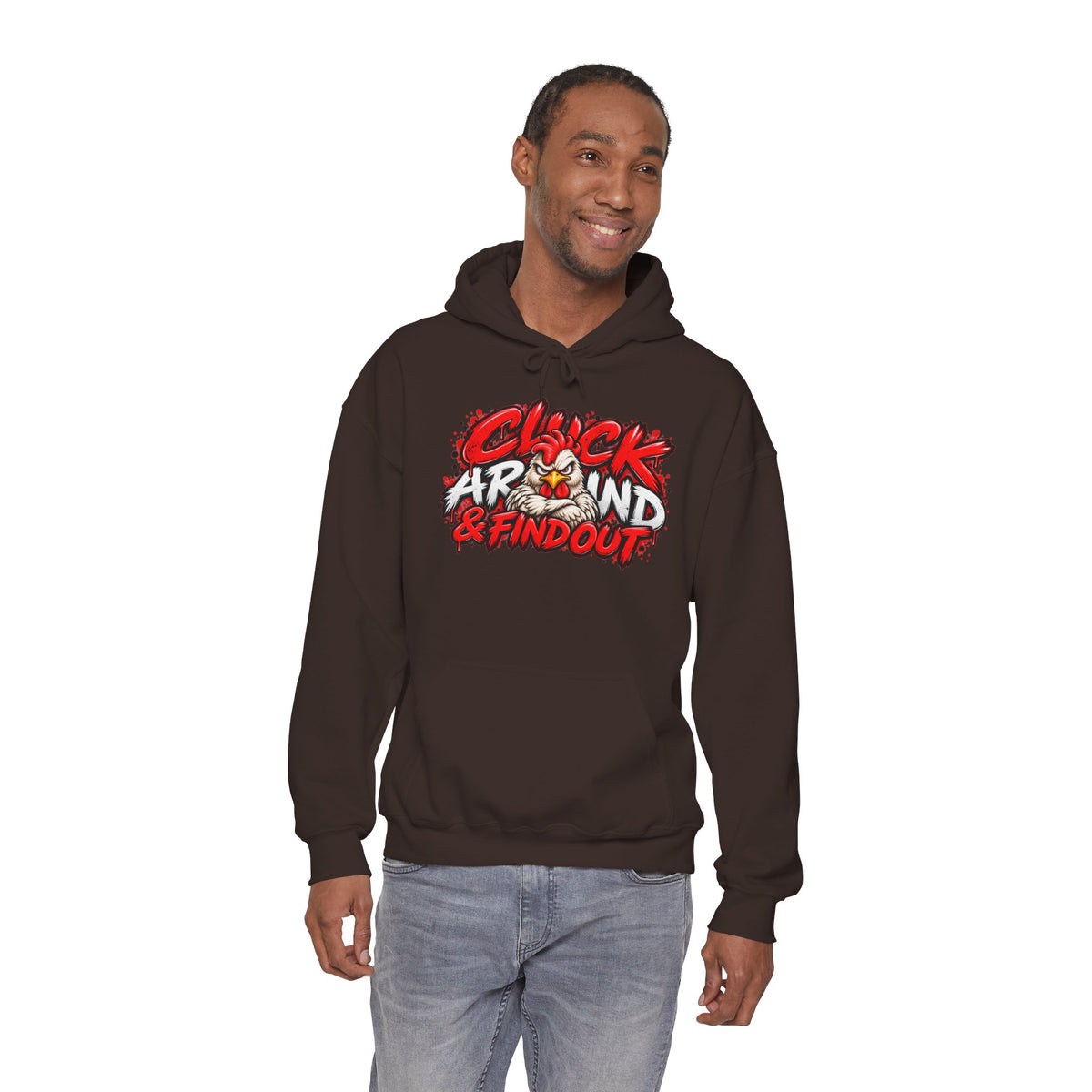 Cluck Around & Find Out Hoodie | Chicken Cartoon Graphic Sweatshirt