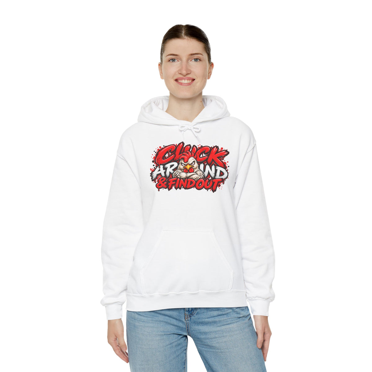 Cluck Around & Find Out Hoodie | Chicken Cartoon Graphic Sweatshirt