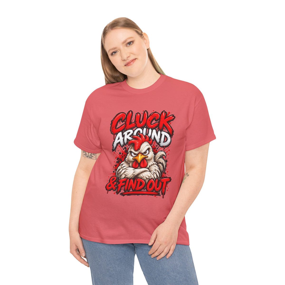 Cluck Around & Find Out Chicken Tee | Angry Rooster Graphic Shirt