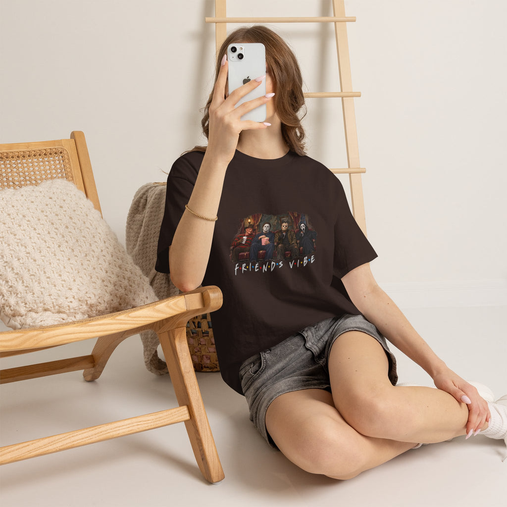 Horror Movie Icons Friends Vibe Tee | Vintage Slasher Characters Graphic Shirt | Unisex designs