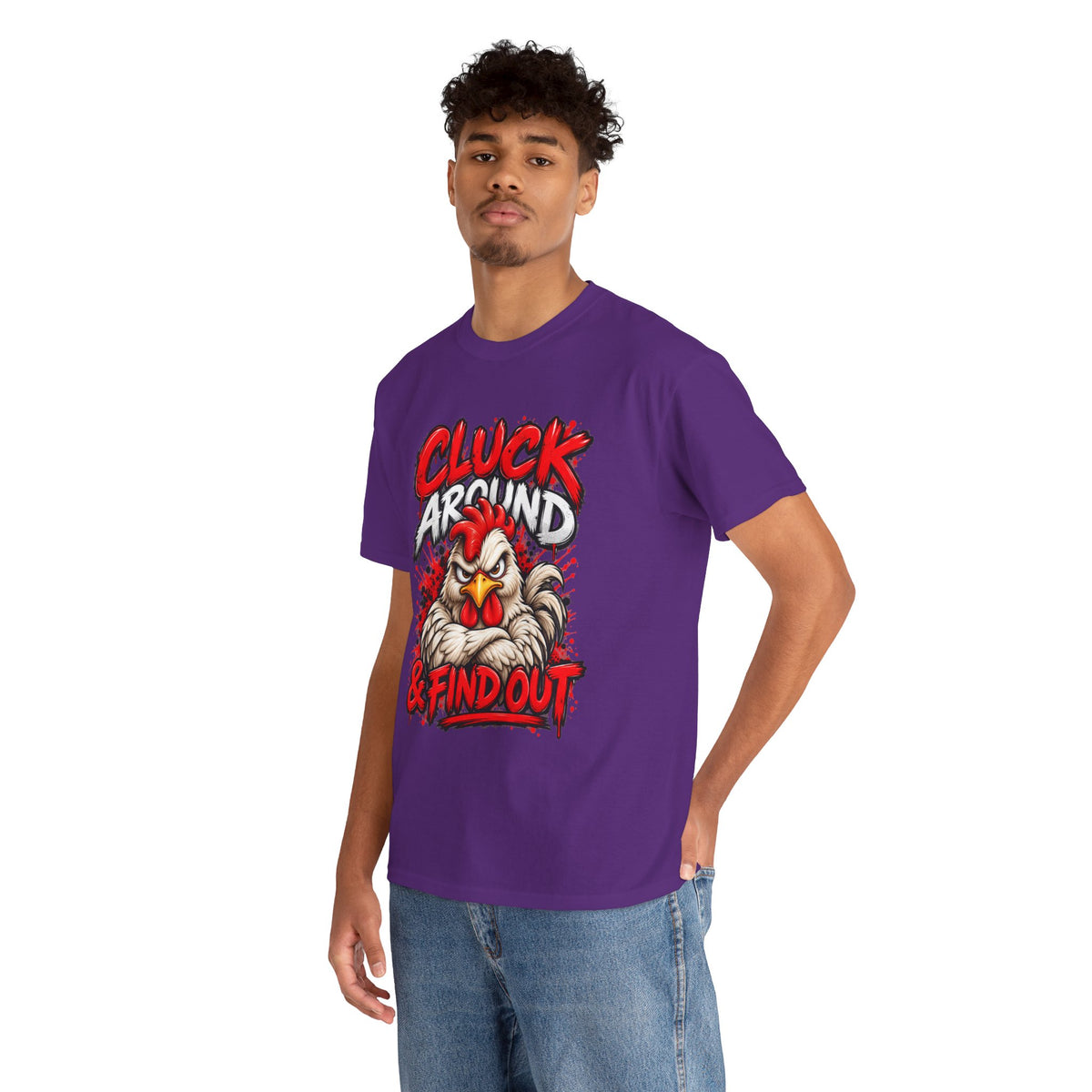 Cluck Around & Find Out Chicken Tee | Angry Rooster Graphic Shirt