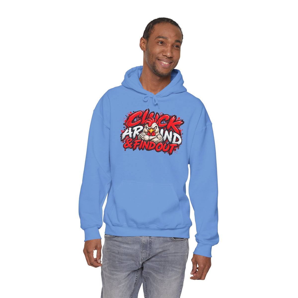 Cluck Around & Find Out Hoodie | Chicken Cartoon Graphic Sweatshirt
