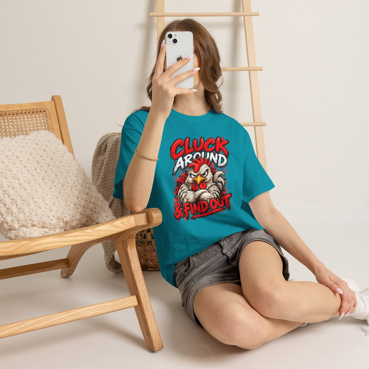 Cluck Around & Find Out Chicken Tee | Angry Rooster Graphic Shirt