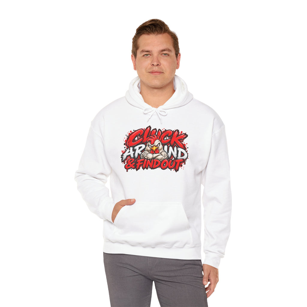 Cluck Around & Find Out Hoodie | Chicken Cartoon Graphic Sweatshirt