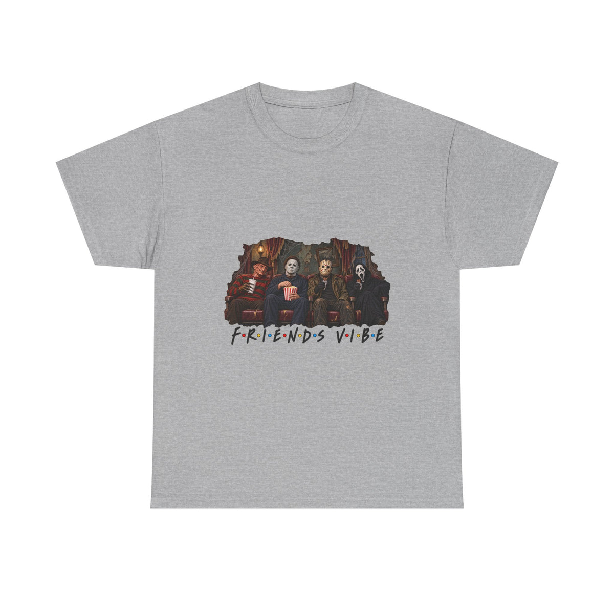 Horror Movie Icons Friends Vibe Tee | Vintage Slasher Characters Graphic Shirt | Unisex designs