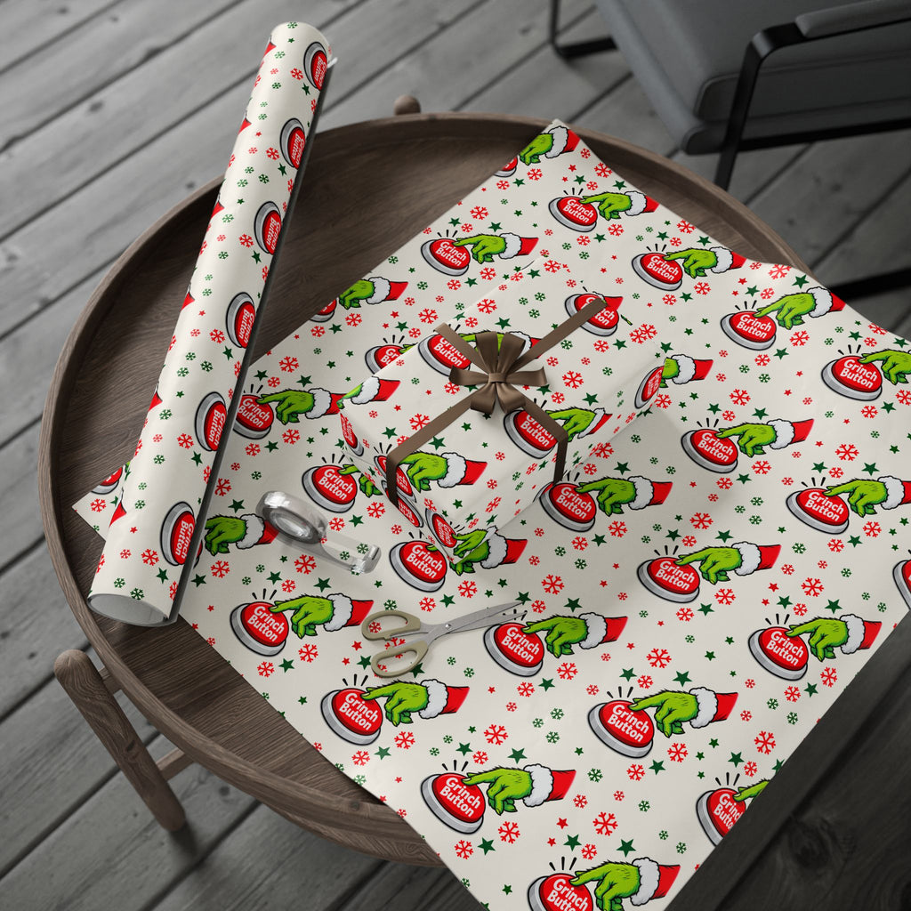 Grinch Button Christmas Wrapping Paper