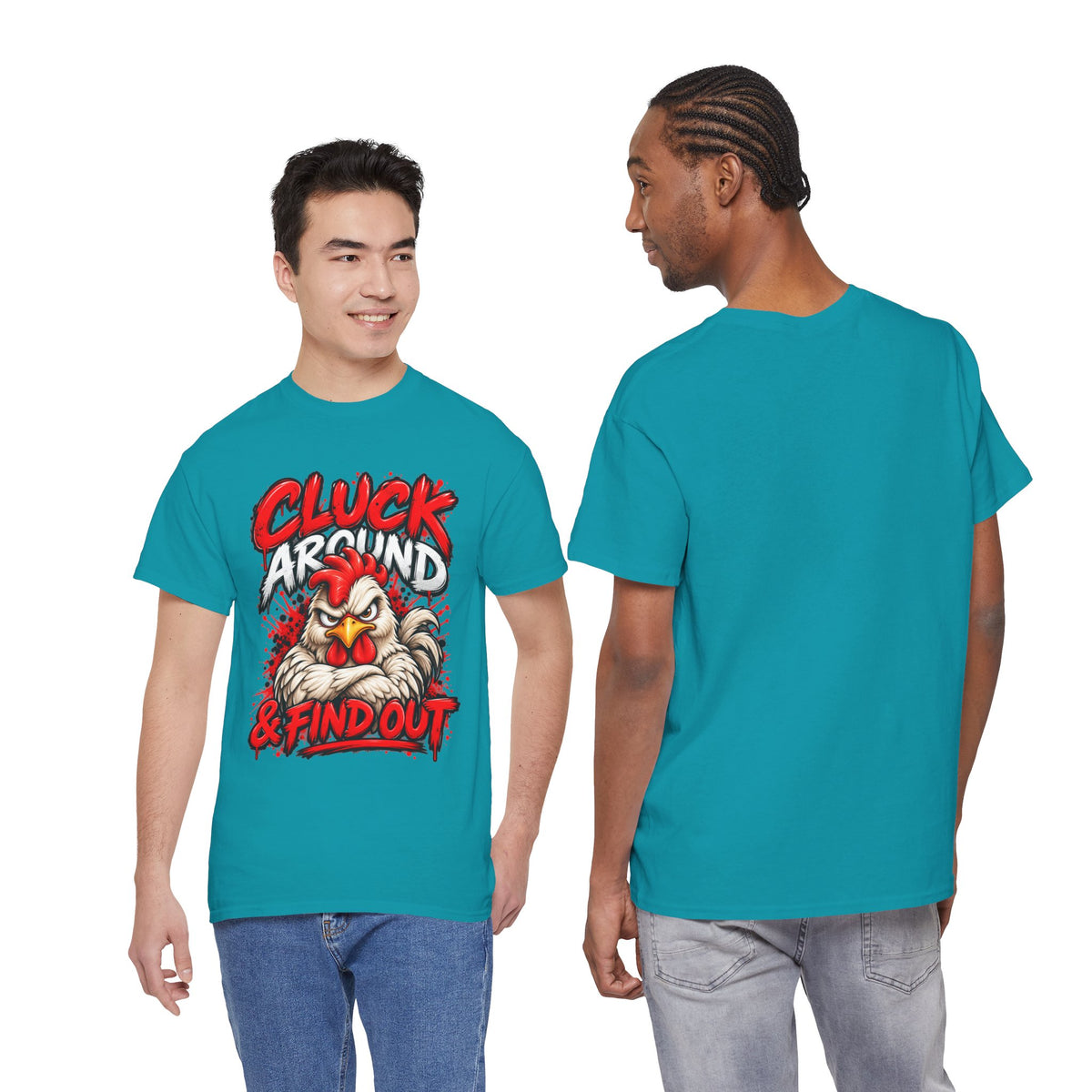 Cluck Around & Find Out Chicken Tee | Angry Rooster Graphic Shirt