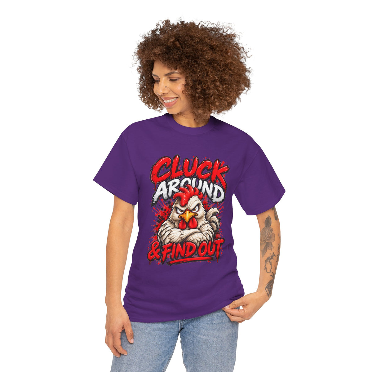 Cluck Around & Find Out Chicken Tee | Angry Rooster Graphic Shirt