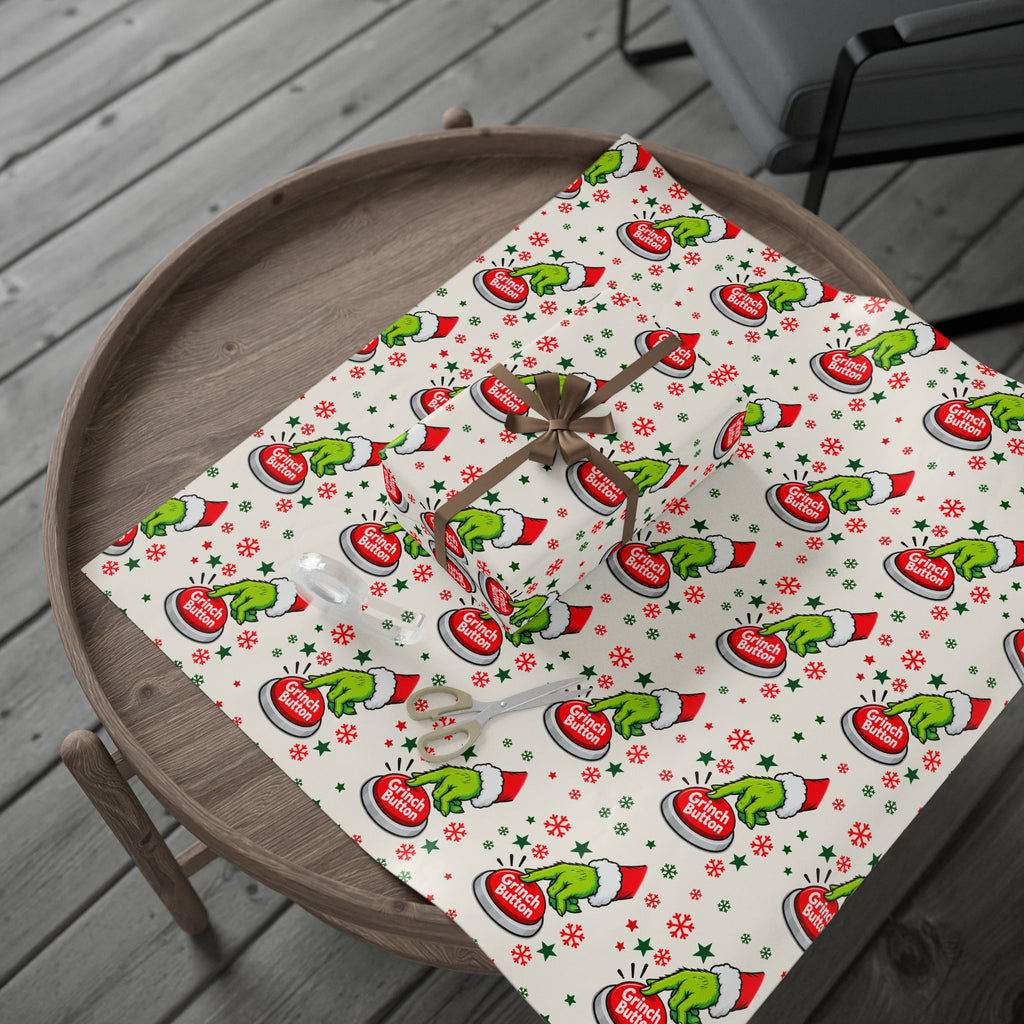 Grinch Button Christmas Wrapping Paper