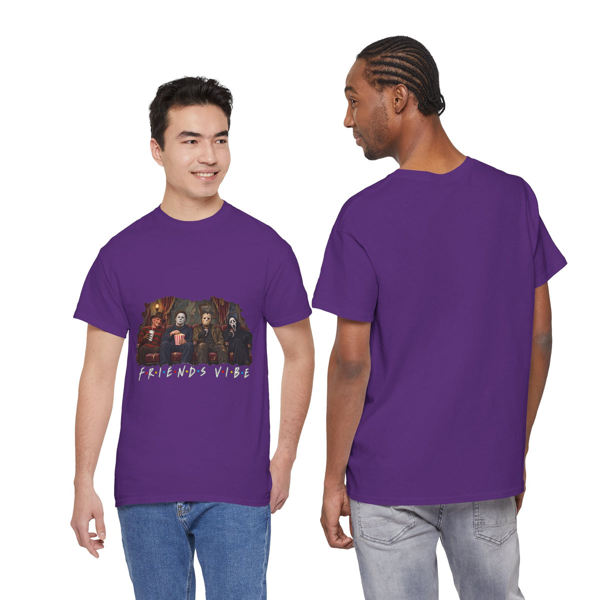 Horror Movie Icons Friends Vibe Tee | Vintage Slasher Characters Graphic Shirt | Unisex designs