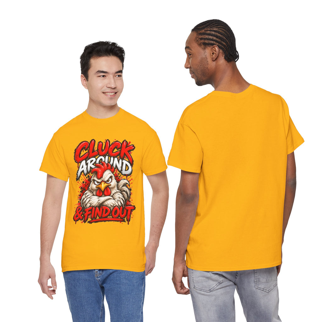 Cluck Around & Find Out Chicken Tee | Angry Rooster Graphic Shirt