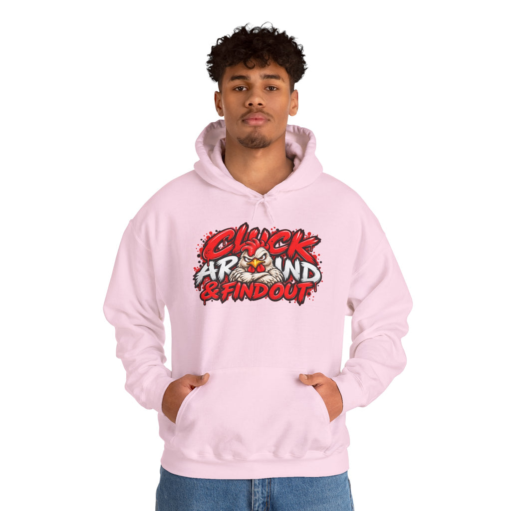 Cluck Around & Find Out Hoodie | Chicken Cartoon Graphic Sweatshirt