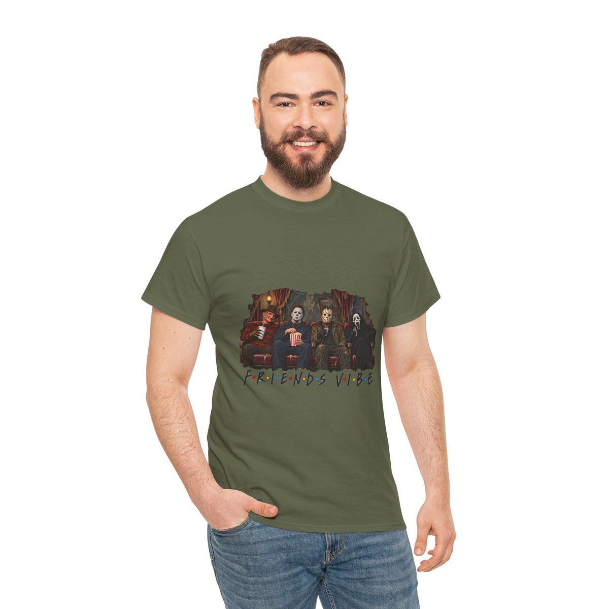 Horror Movie Icons Friends Vibe Tee | Vintage Slasher Characters Graphic Shirt | Unisex designs