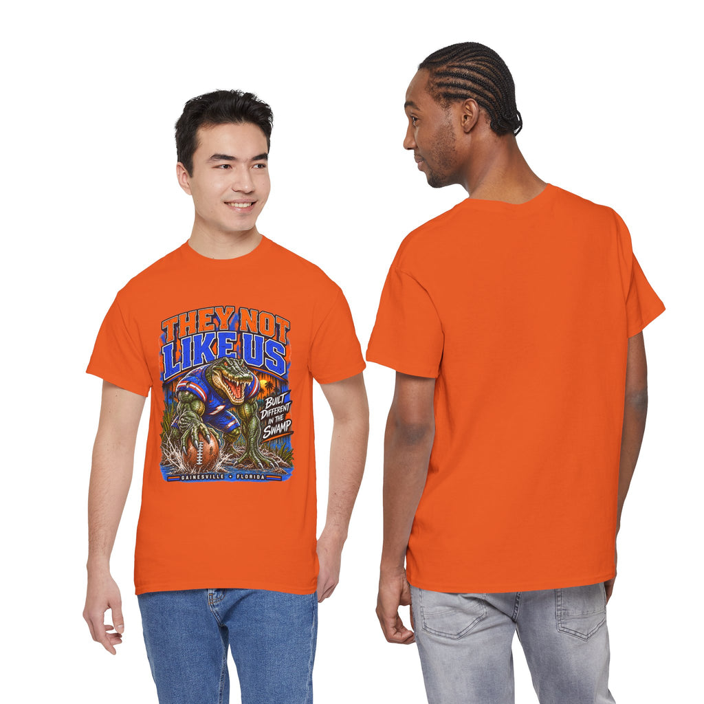 They Not Like Us Alligator Football T-Shirt | Swamp Monster Sports Tee