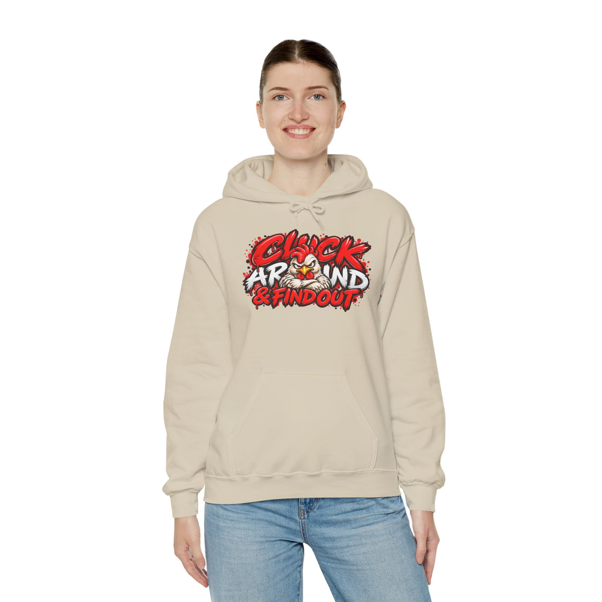 Cluck Around & Find Out Hoodie | Chicken Cartoon Graphic Sweatshirt