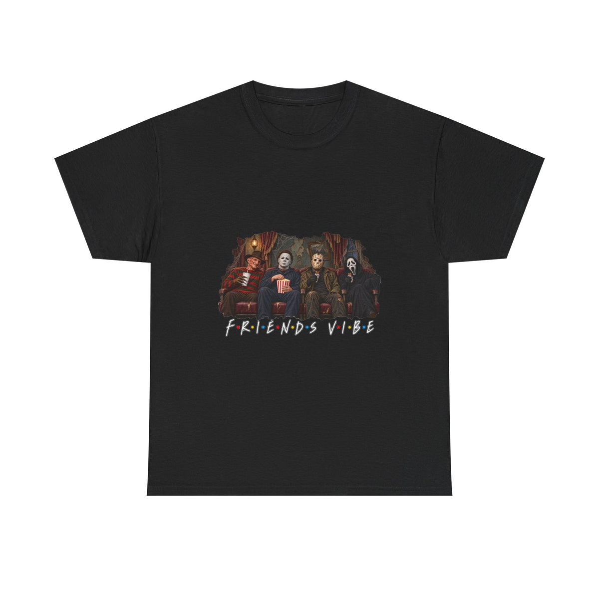 Horror Movie Icons Friends Vibe Tee | Vintage Slasher Characters Graphic Shirt | Unisex designs