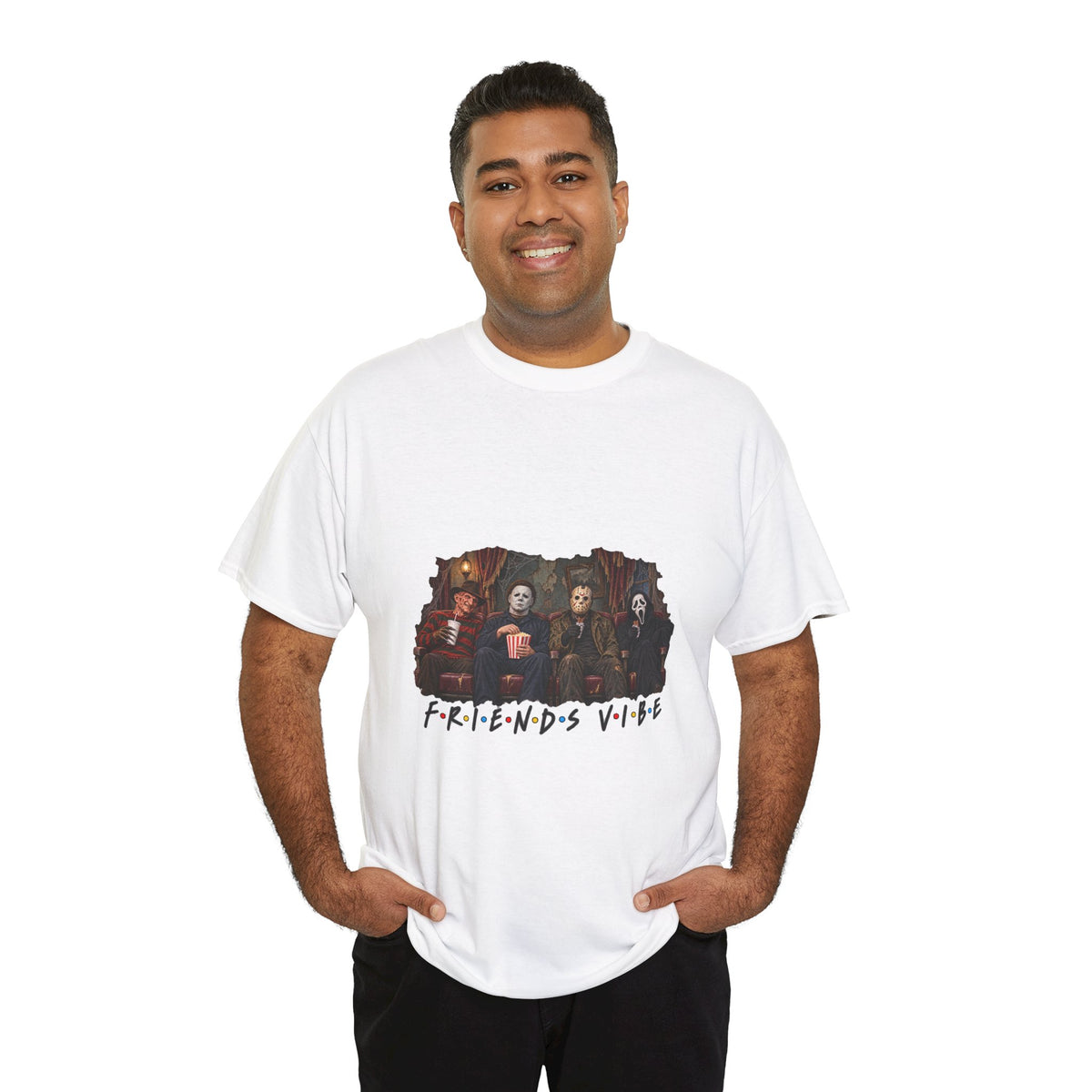 Horror Movie Icons Friends Vibe Tee | Vintage Slasher Characters Graphic Shirt | Unisex designs